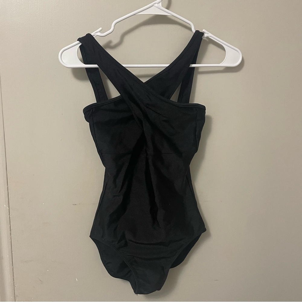 So Danca Cross Front Black Leotard Size M